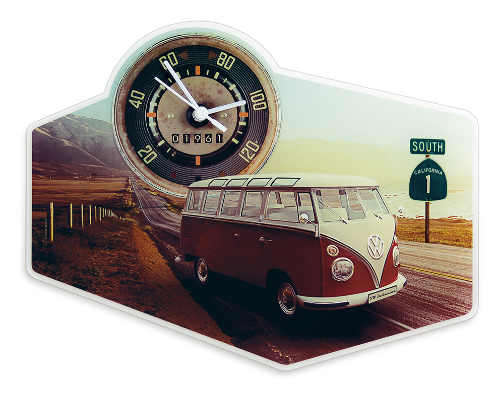 VW T1 Bulli bus acrylic wall clock
