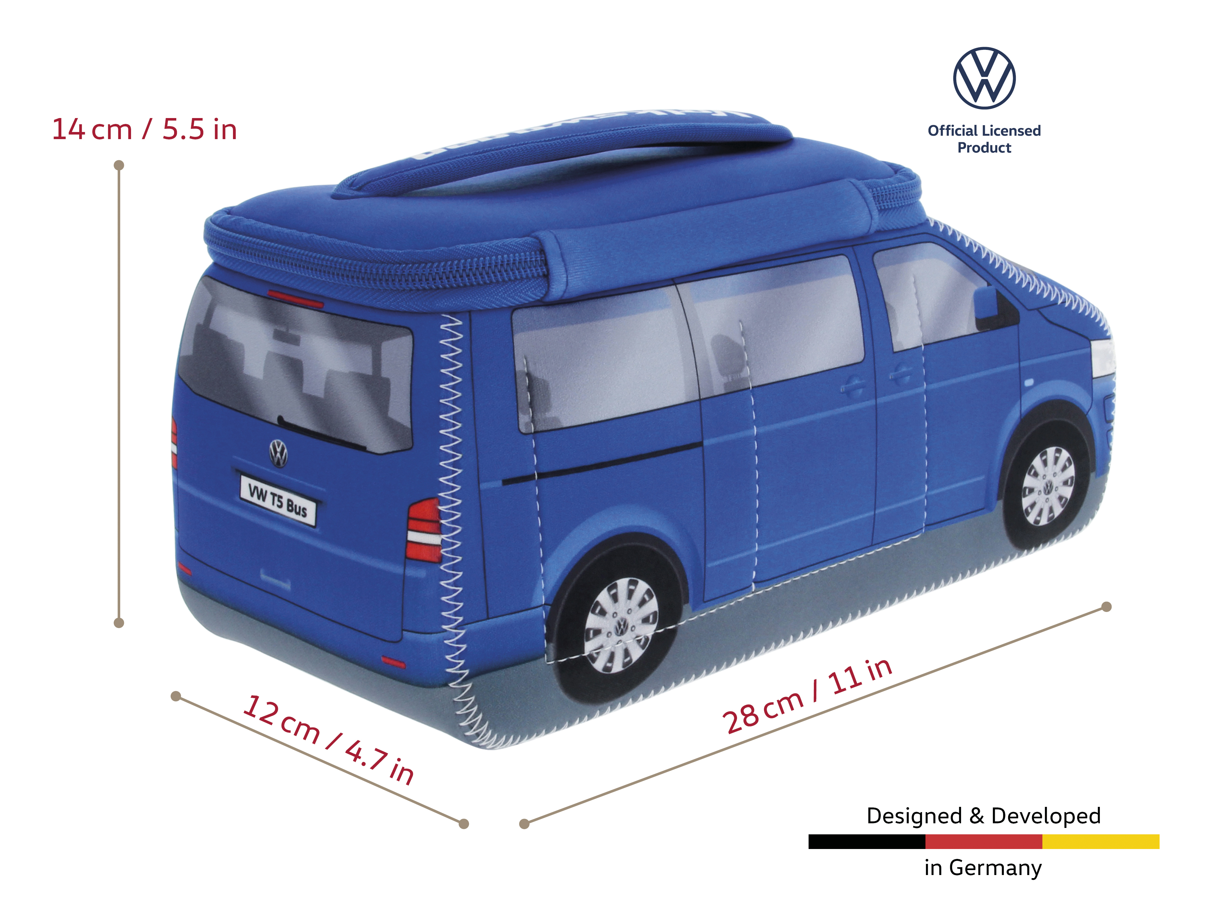 VW T5 Bulli Bus 3D Neoprene Universal Bag - Large