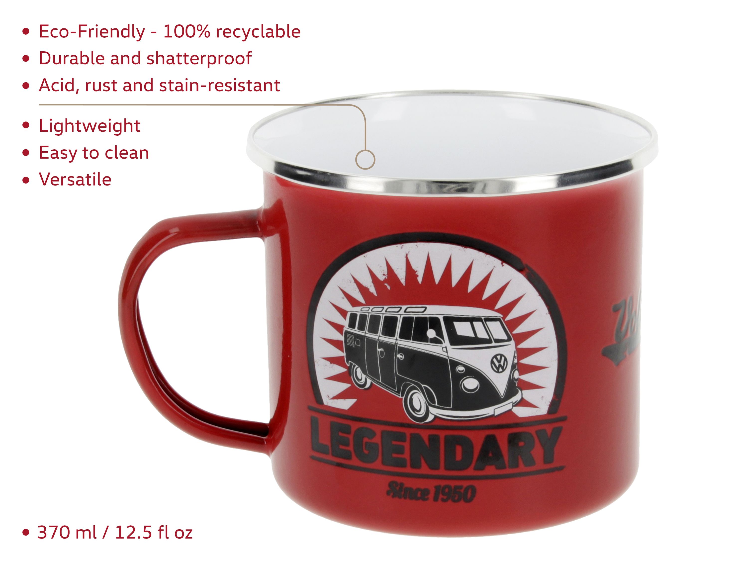 Taza VW T1 Bulli Bus esmaltada 500ml