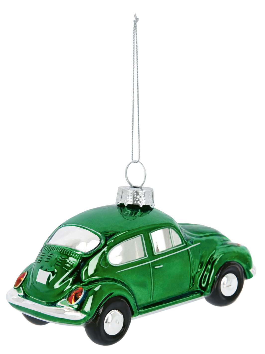 VW Beetle decorative pendant & glass Christmas ornament in gift box (Scale 1:40)