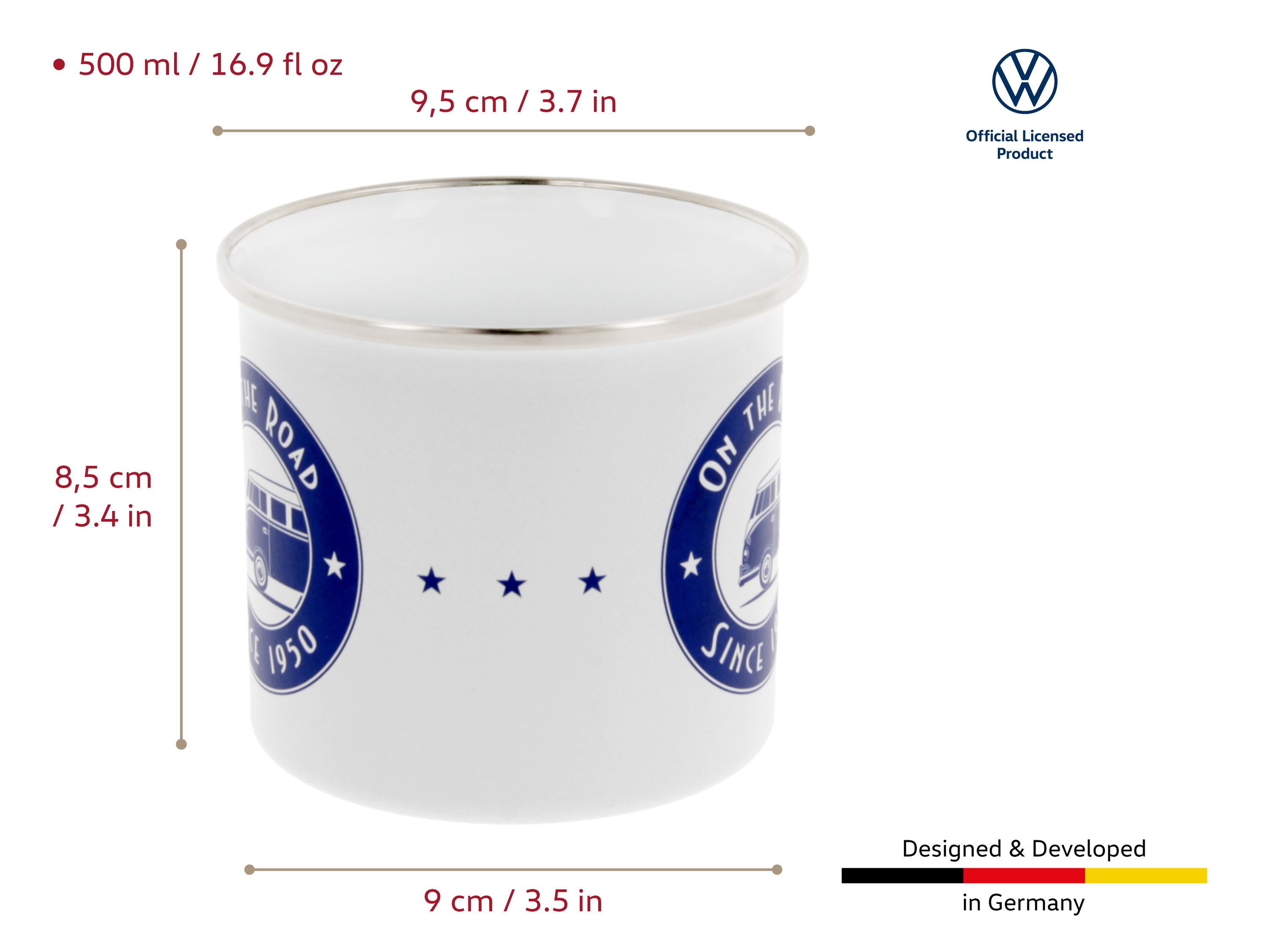 VW T1 Bulli bus cup enameled 500ml