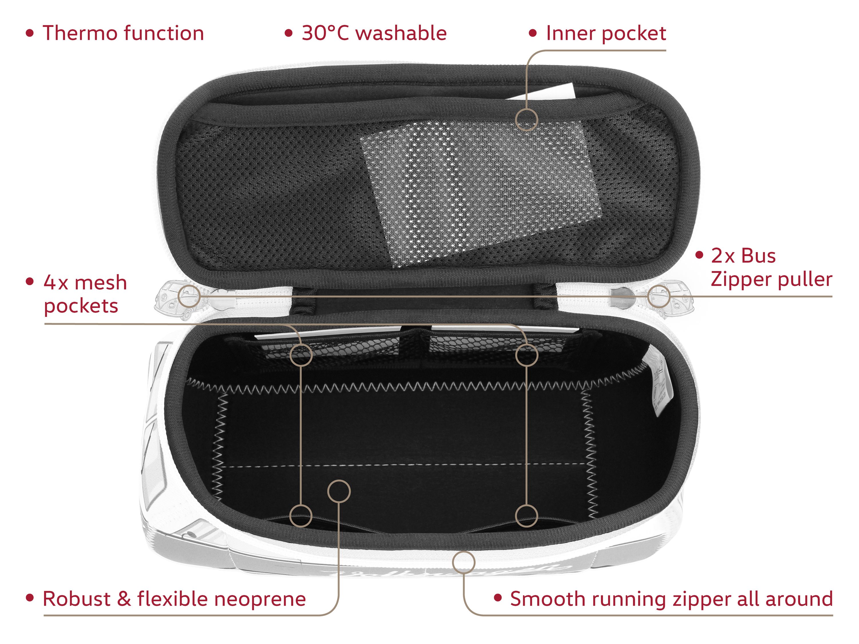 VW T1 Bulli Bus 3D Neoprene Pencil Case - Small