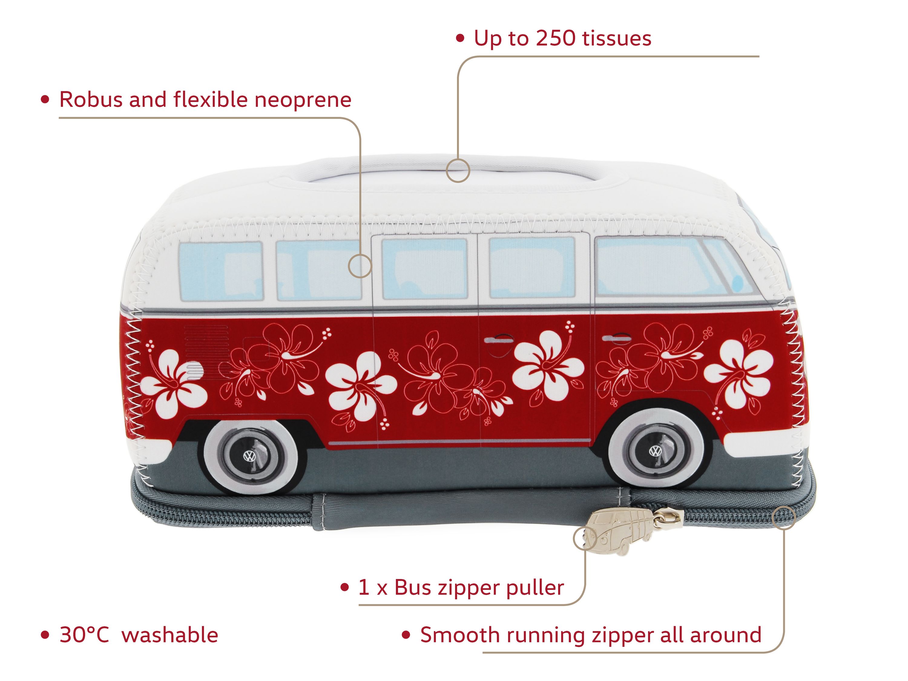 VW T1 Bus dispensador de tejido cosmético de neopreno
