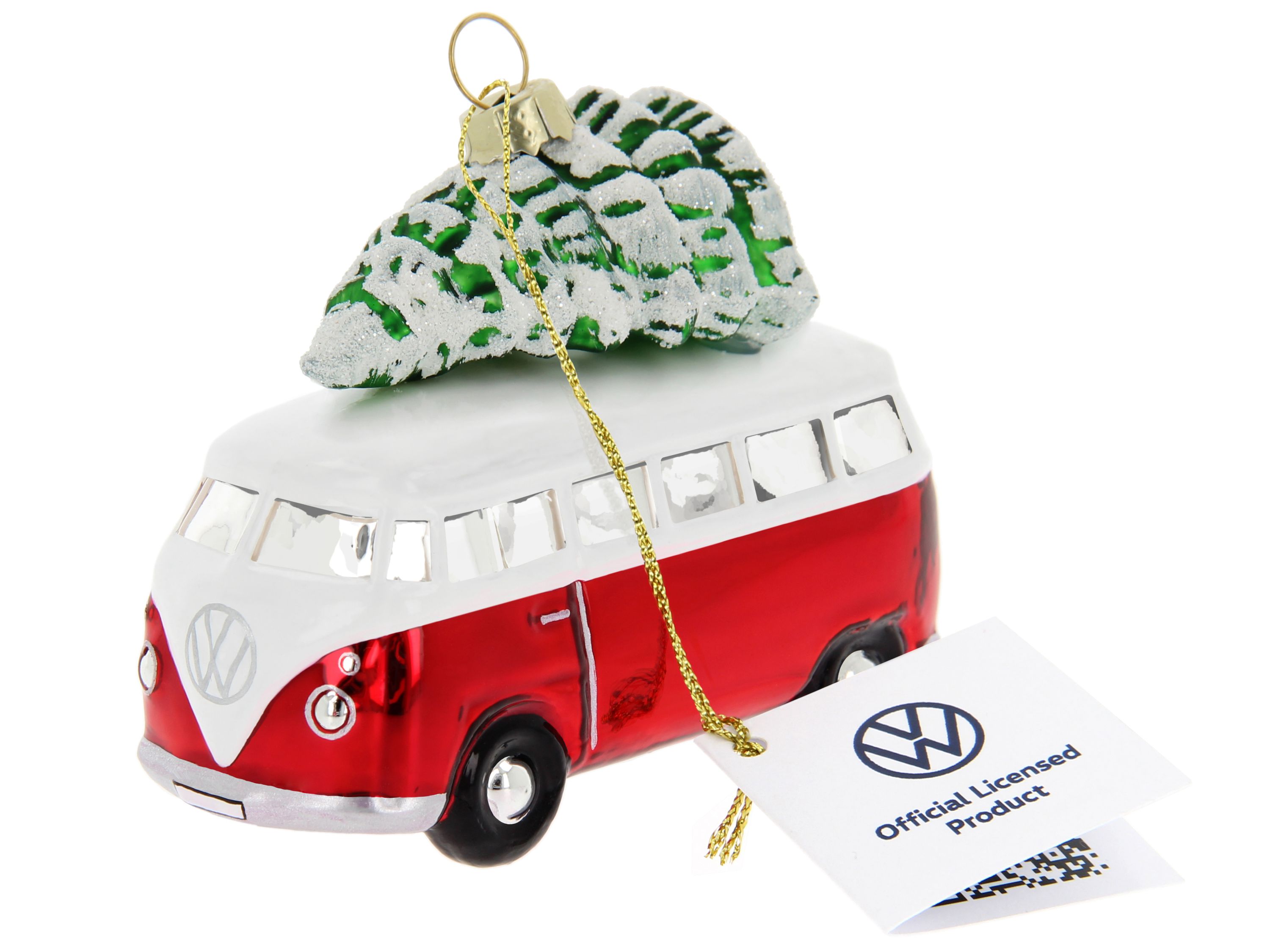 VW T1 Bulli Bus decorative pendant & glass Christmas ornament in gift box