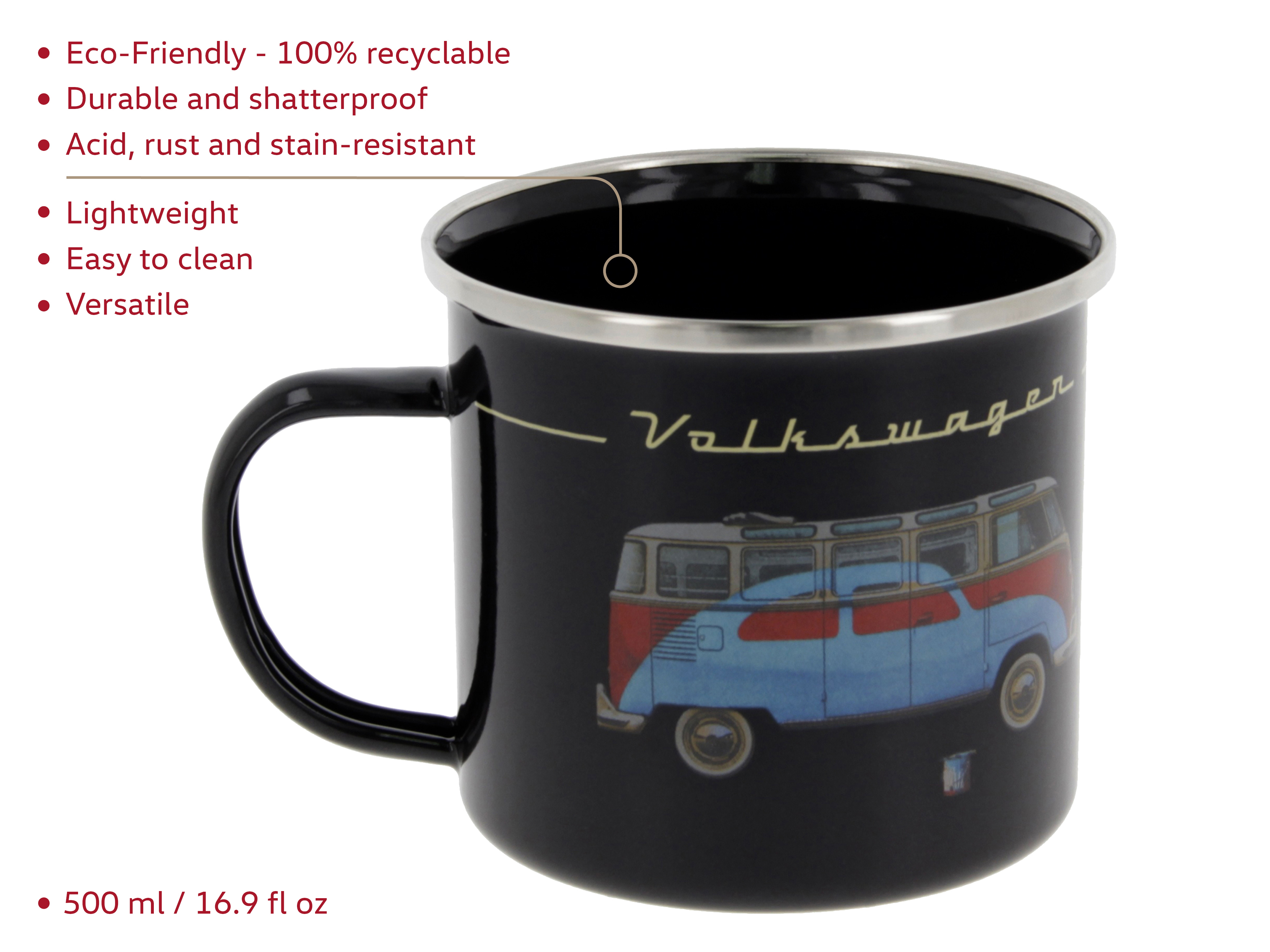 VW T1 Bulli bus cup enameled 500ml