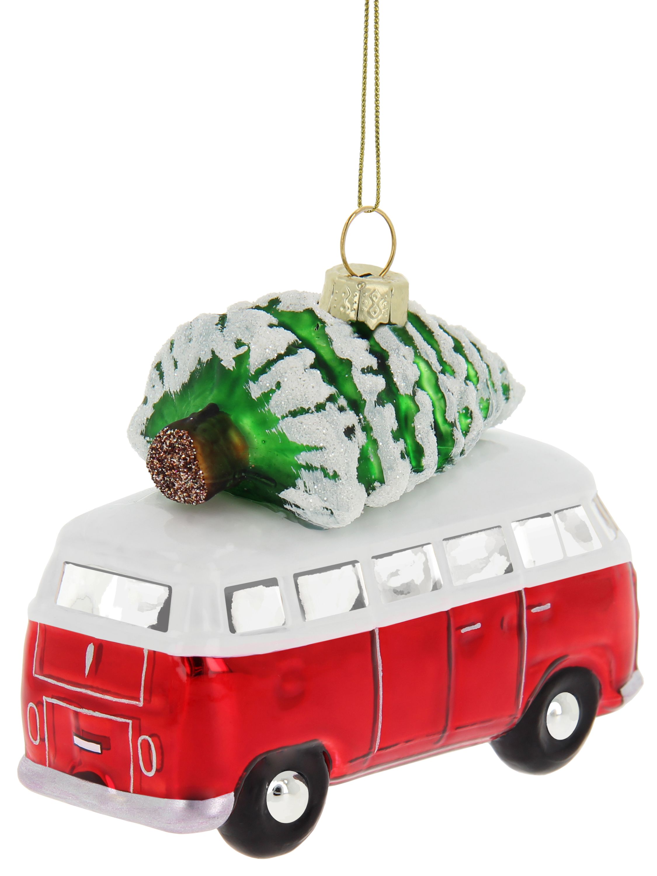 VW T1 Bulli Bus decorative pendant & glass Christmas ornament in gift box