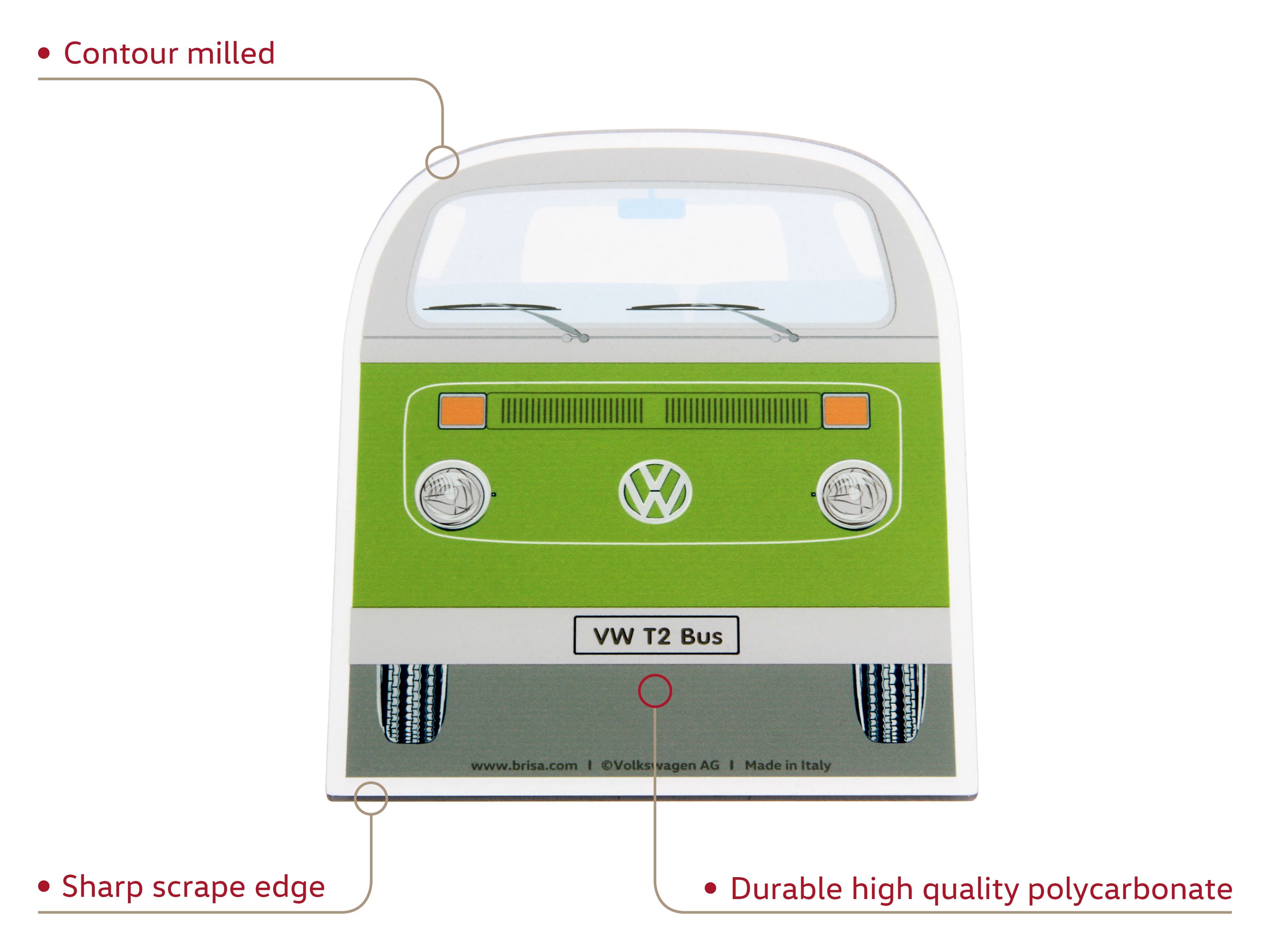 Rascador de hielo VW T2 Bulli Bus - Delantero/Verde