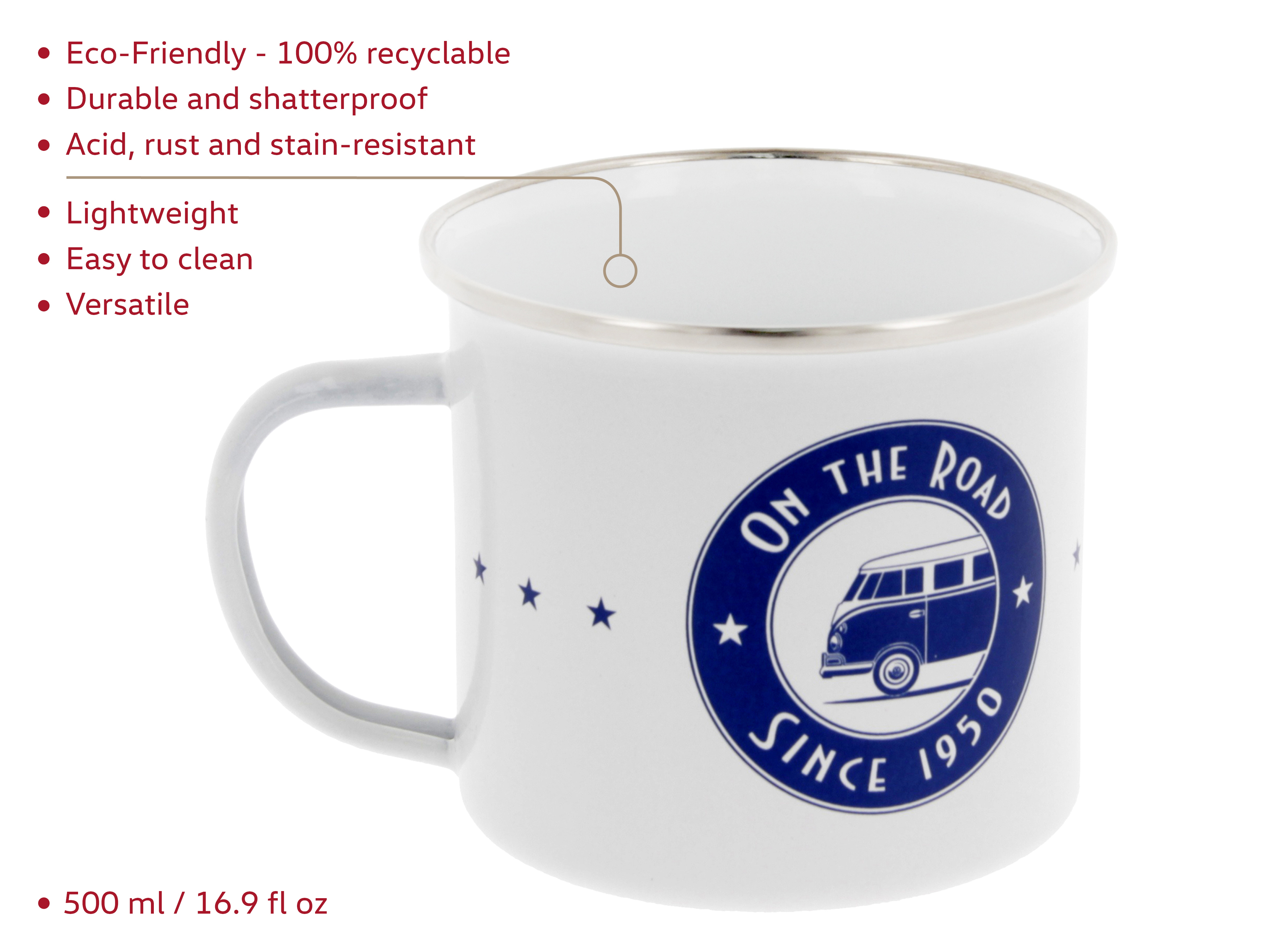 VW T1 Bulli bus cup enameled 500ml