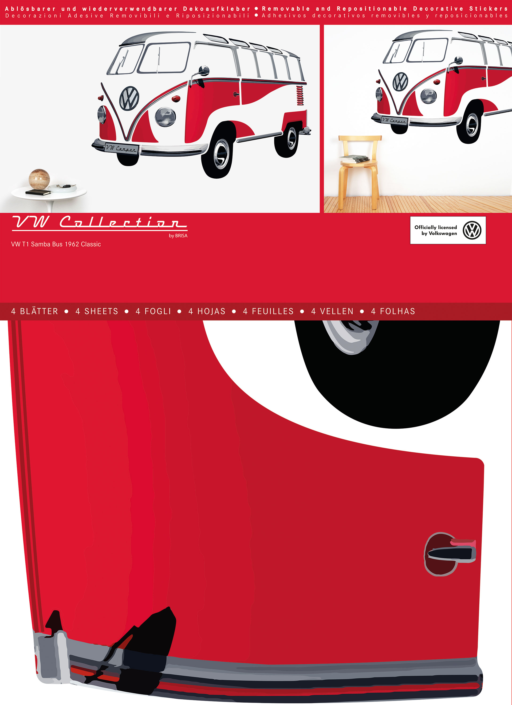 VW T1 Bulli bus wall tattoo