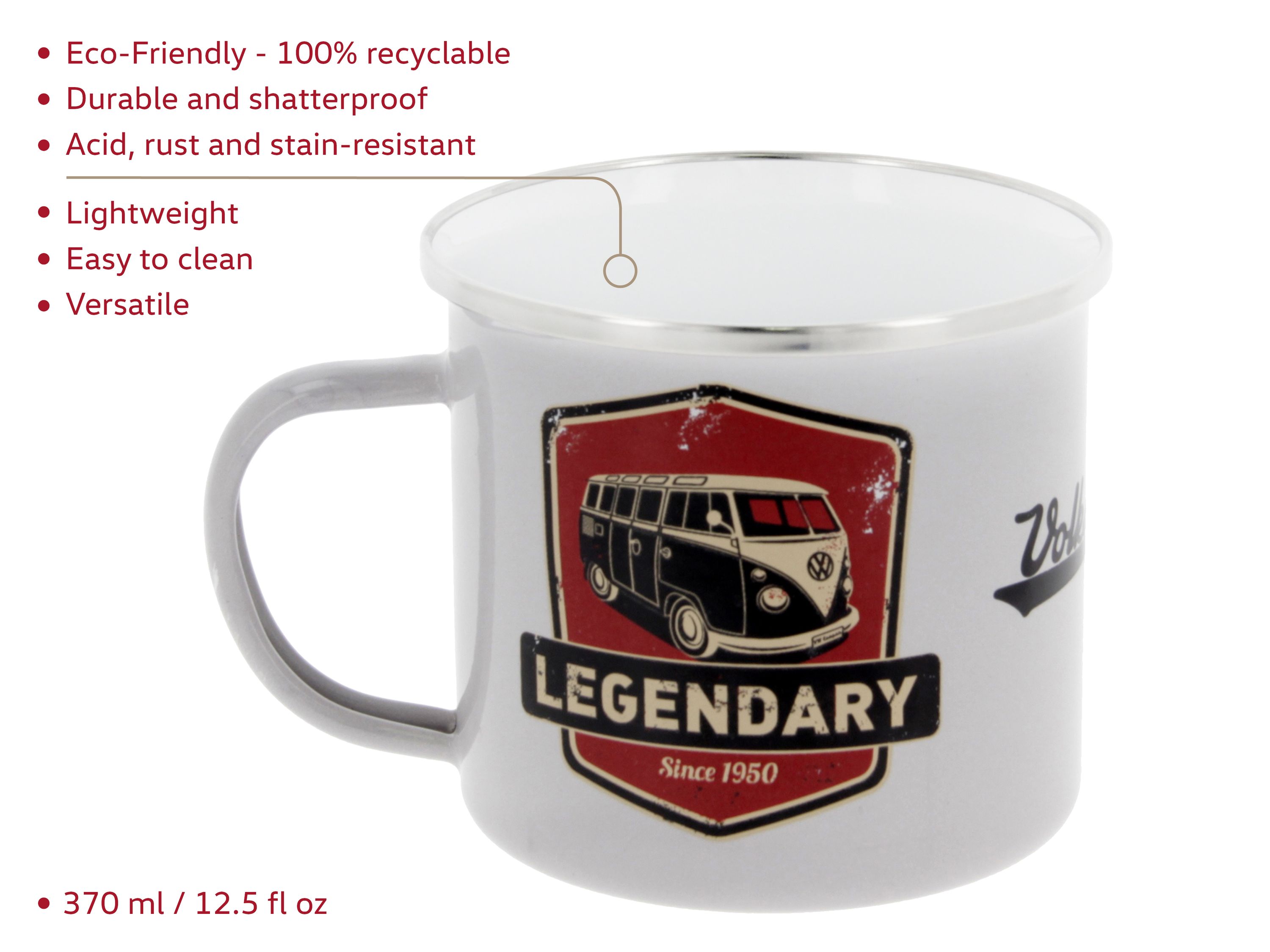 Taza VW T1 Bulli Bus esmaltada 500ml