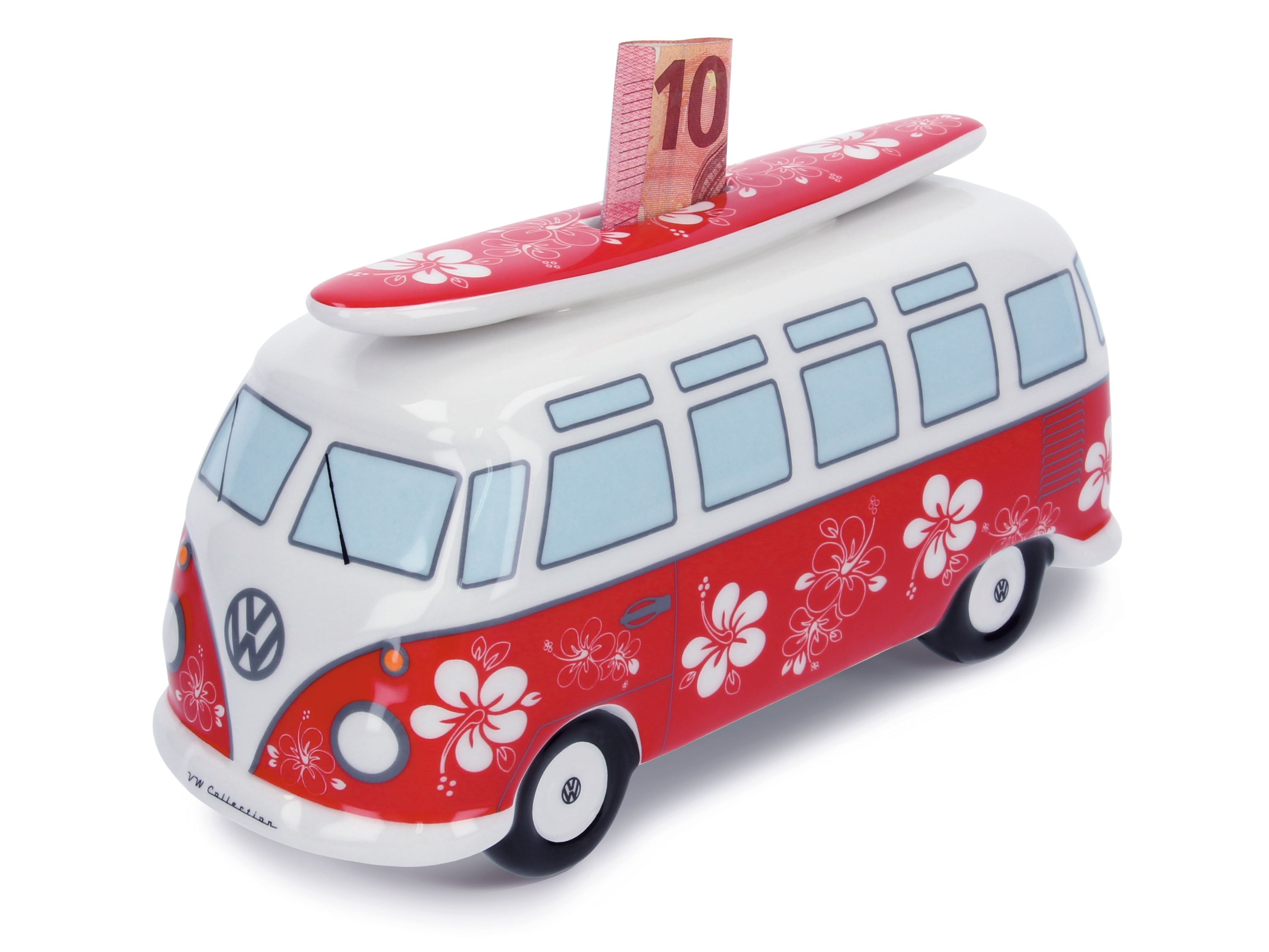 Alcancía del VW T1 Bulli Bus con tabla de surf (1:18)