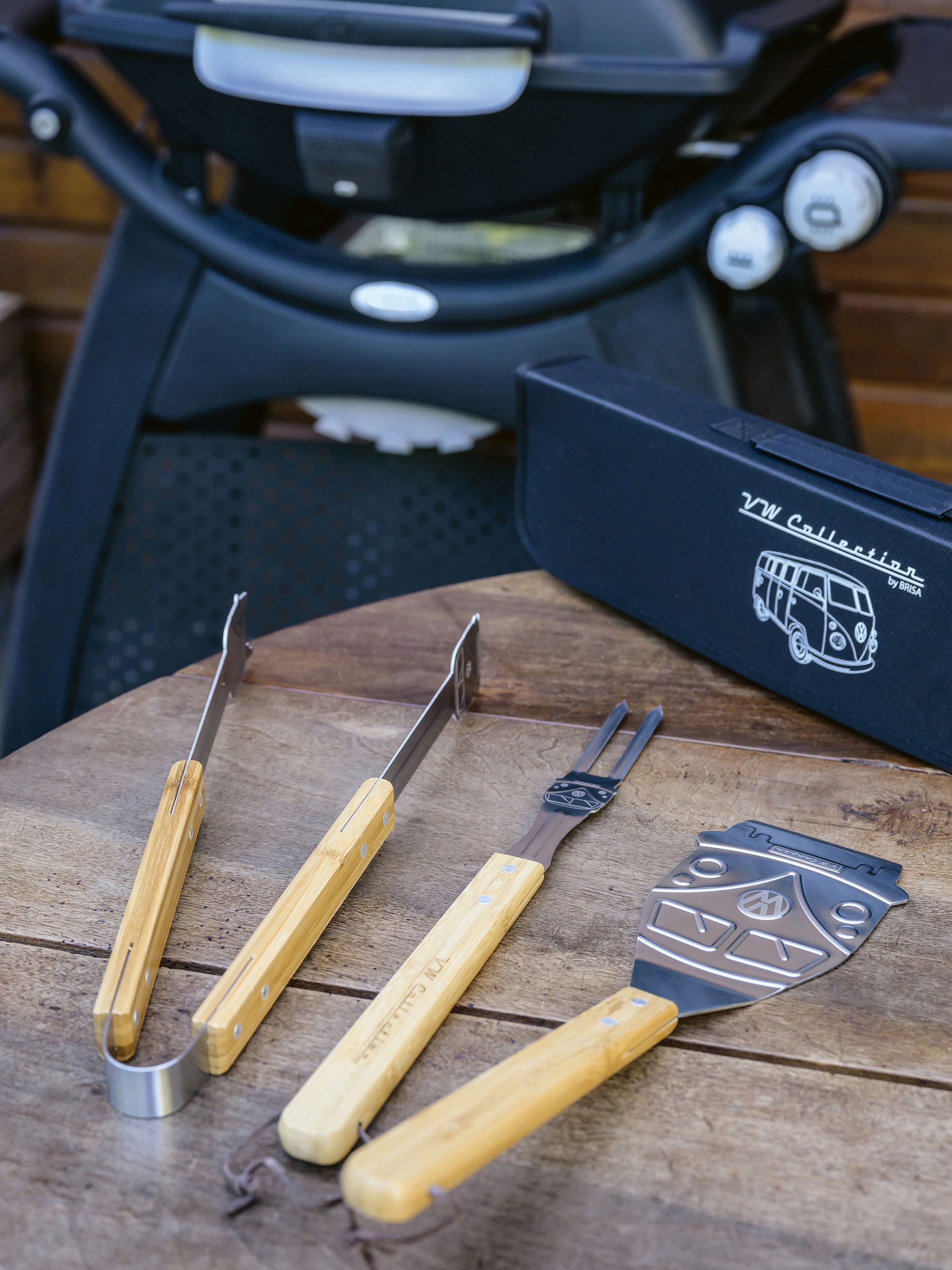 VW T1 Bulli Bus Grill Cutlery 3-piece in Carrying Bag