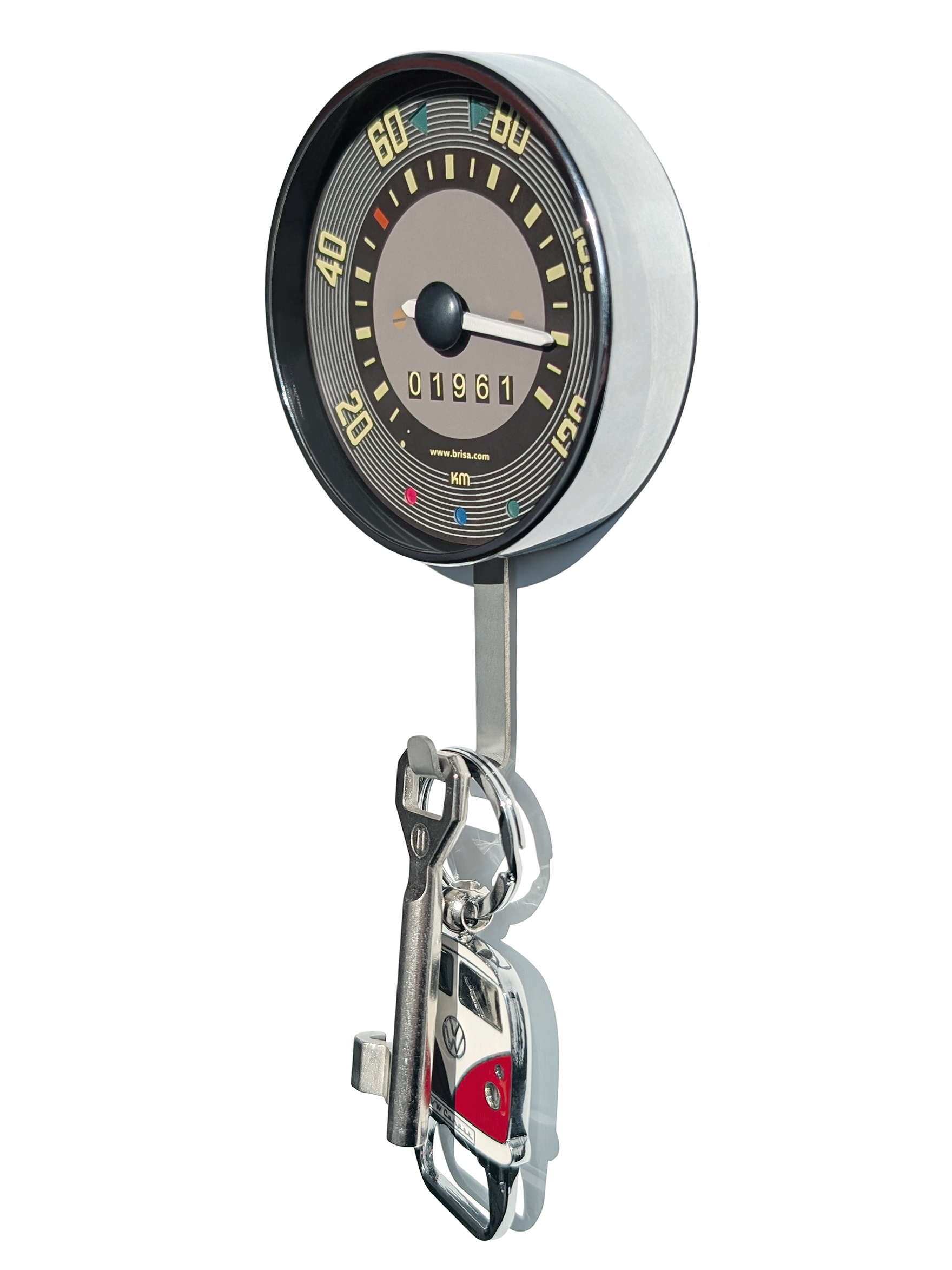 VW T1 Camper Van Wall-Mounted Key Holder in Speedometer Design (in Gift Box)
