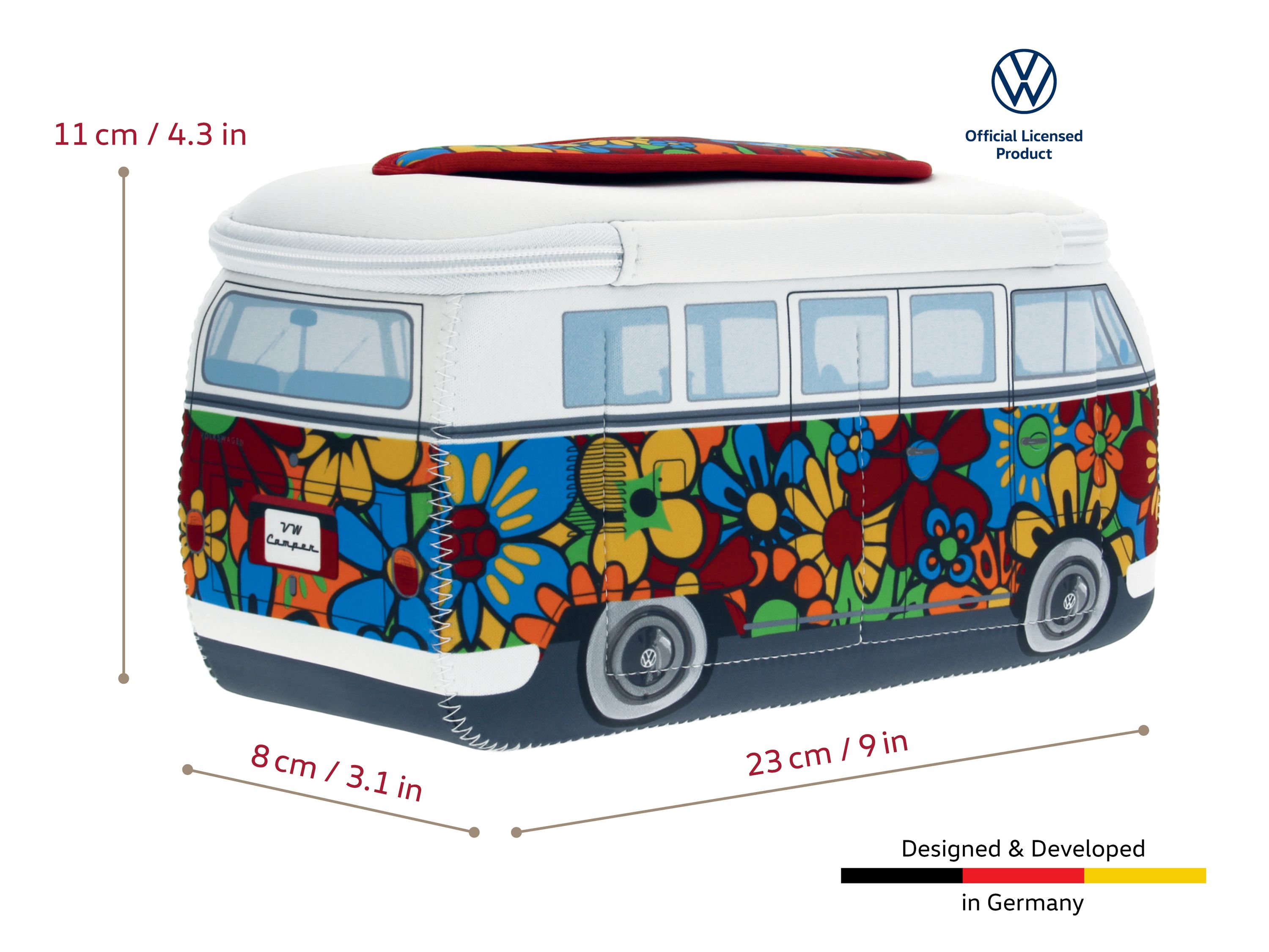 VW T1 Bulli Bus 3D Neoprene Pencil Case - Small