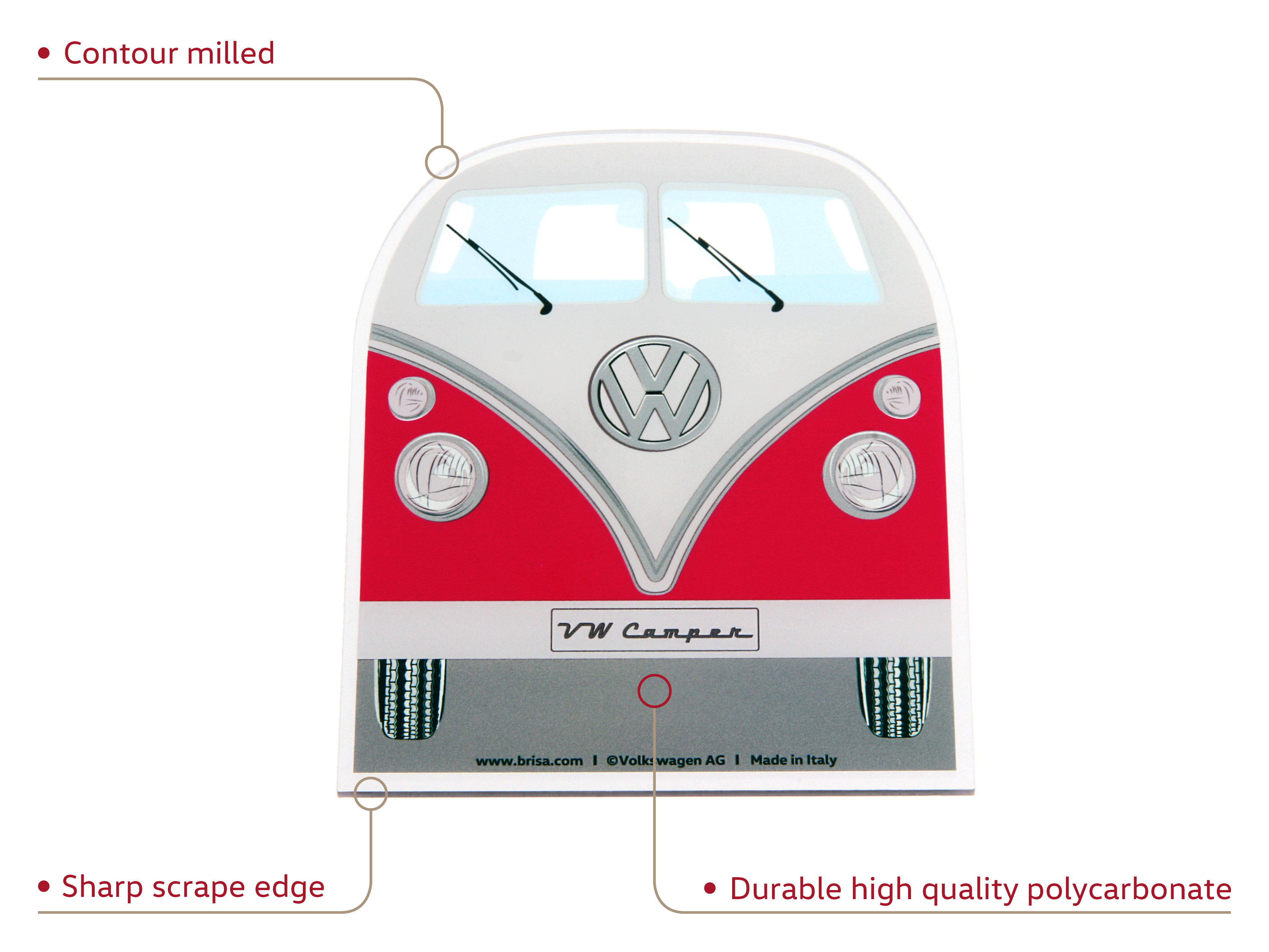 VW T1 Bulli Bus Eiskratzer - Front/Rot