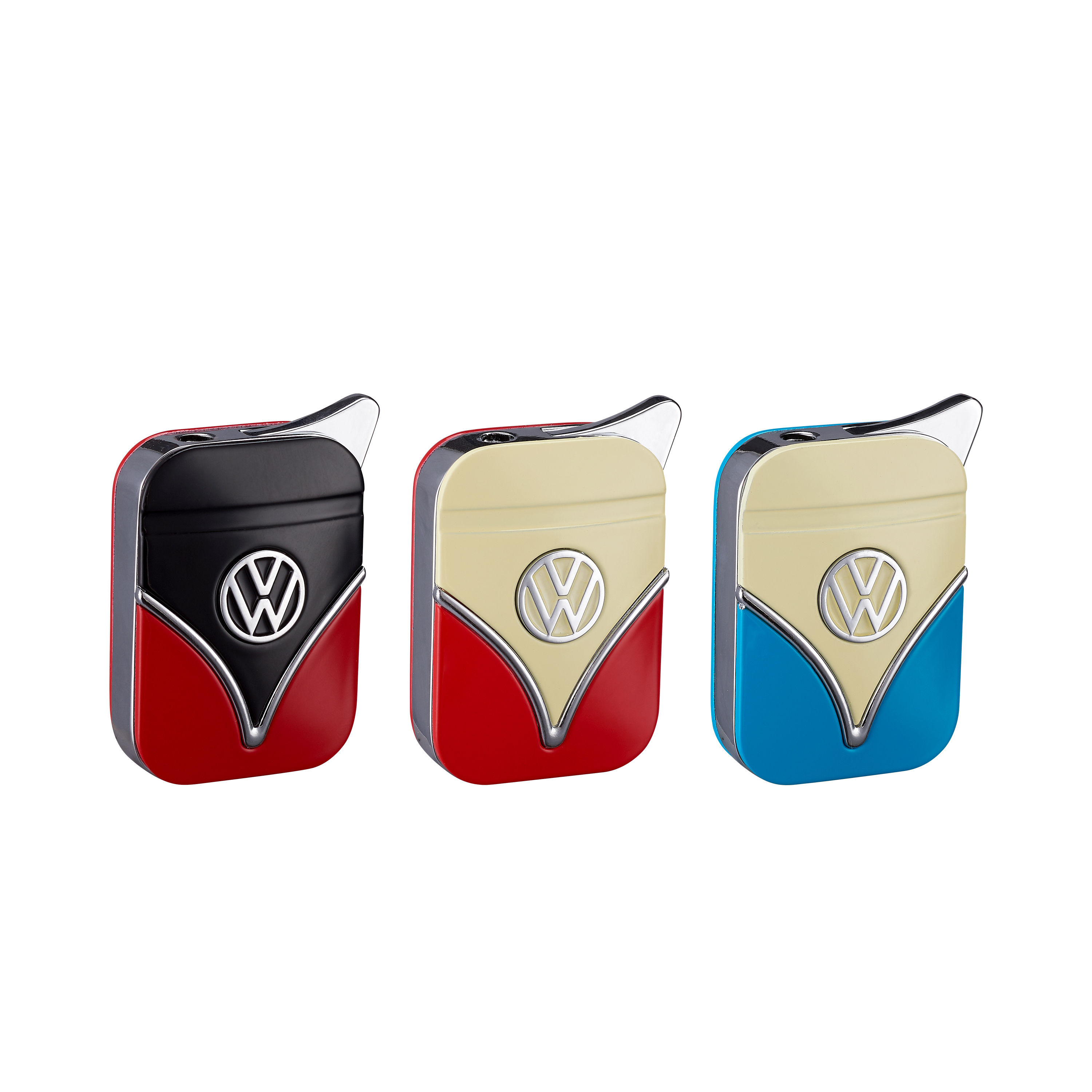 VW T1 BUS LIGHTERS IN GIFT BOX, SET OF 8 IN 3 COLORS IN DISPLAY.