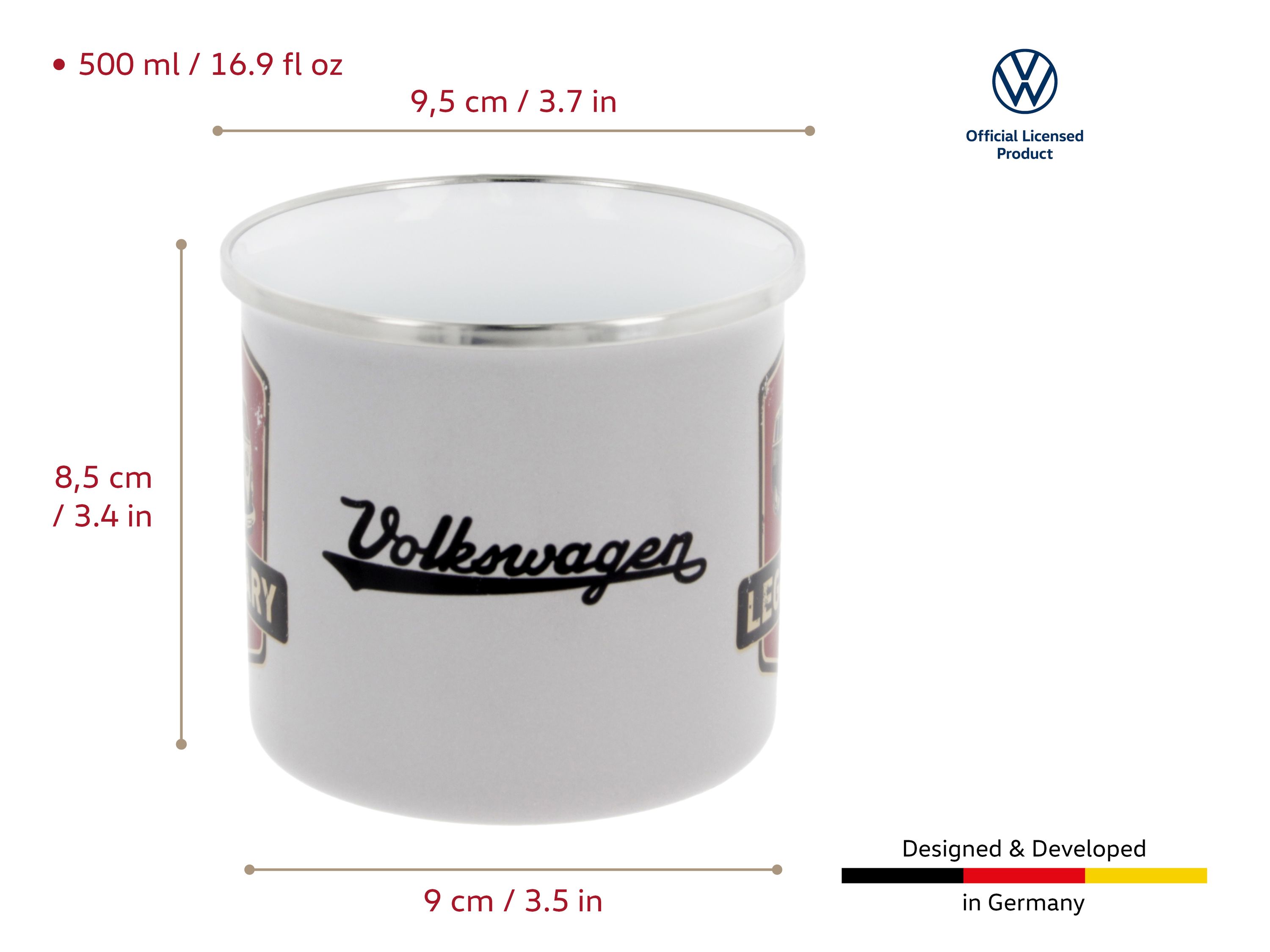 VW T1 Bulli Bus Tasse emailliert 500ml