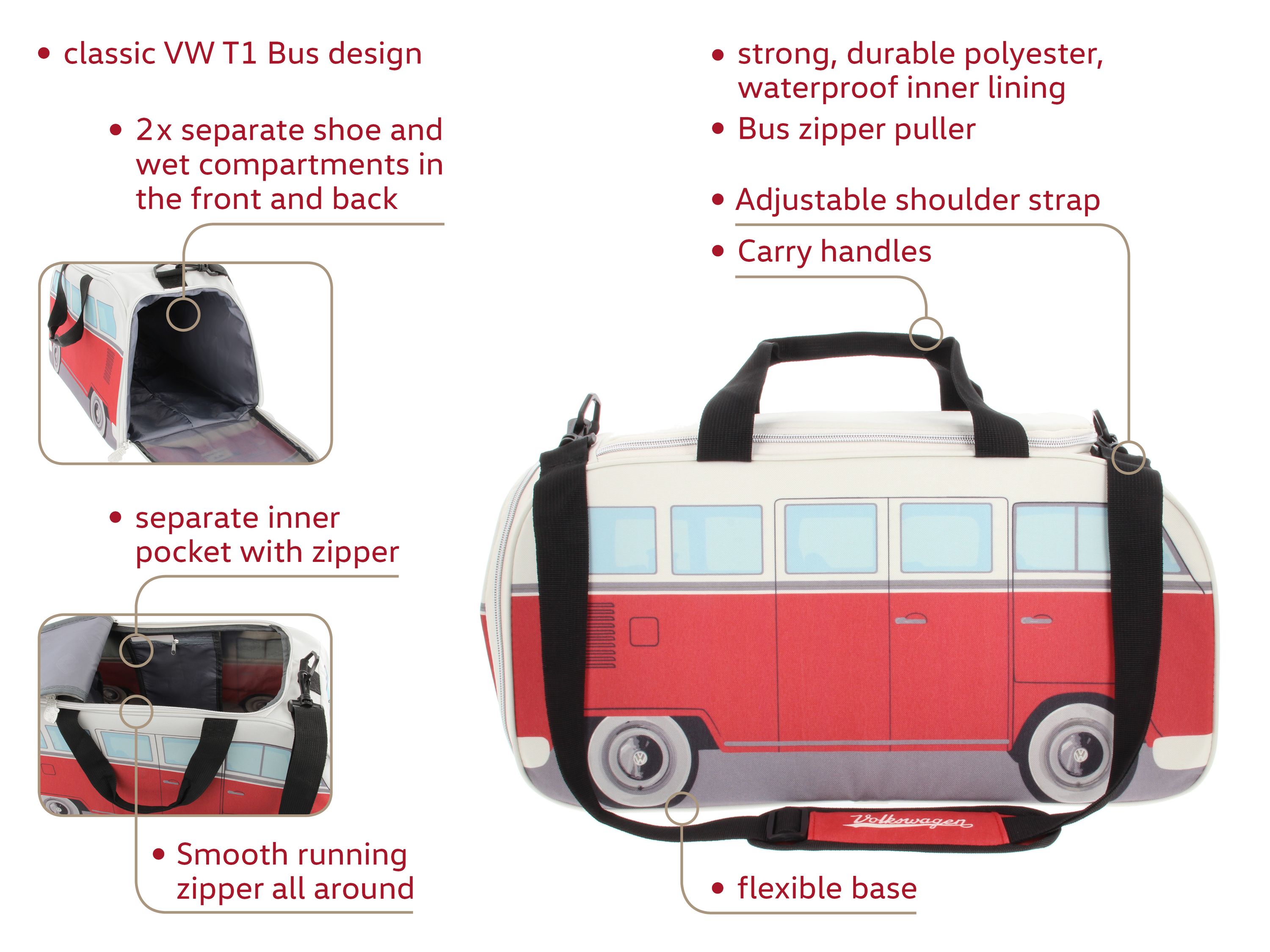 VW T1 Bulli Bus sports bag small
