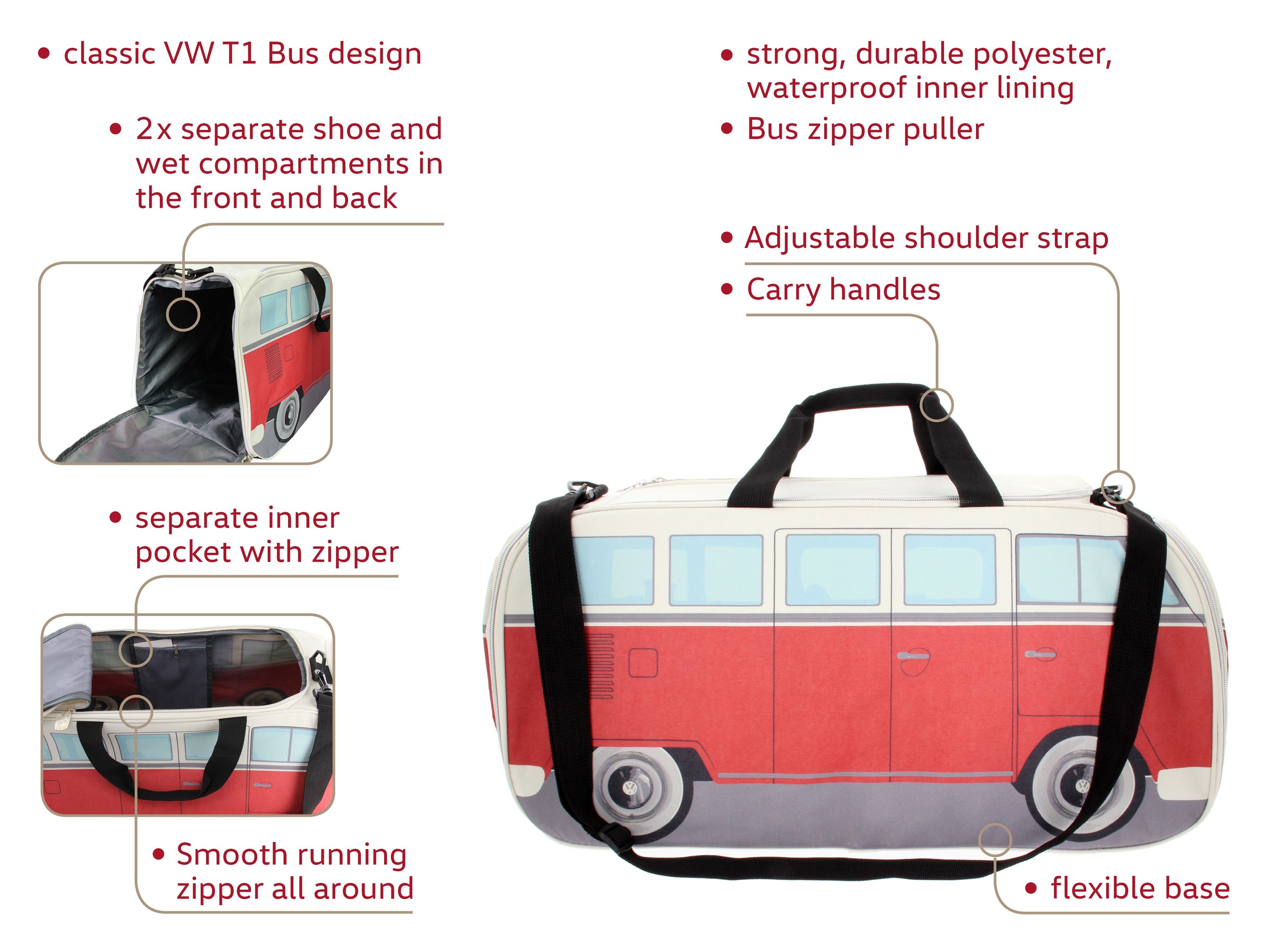 Volkswagen T1 Bulli Bus Sporttasche