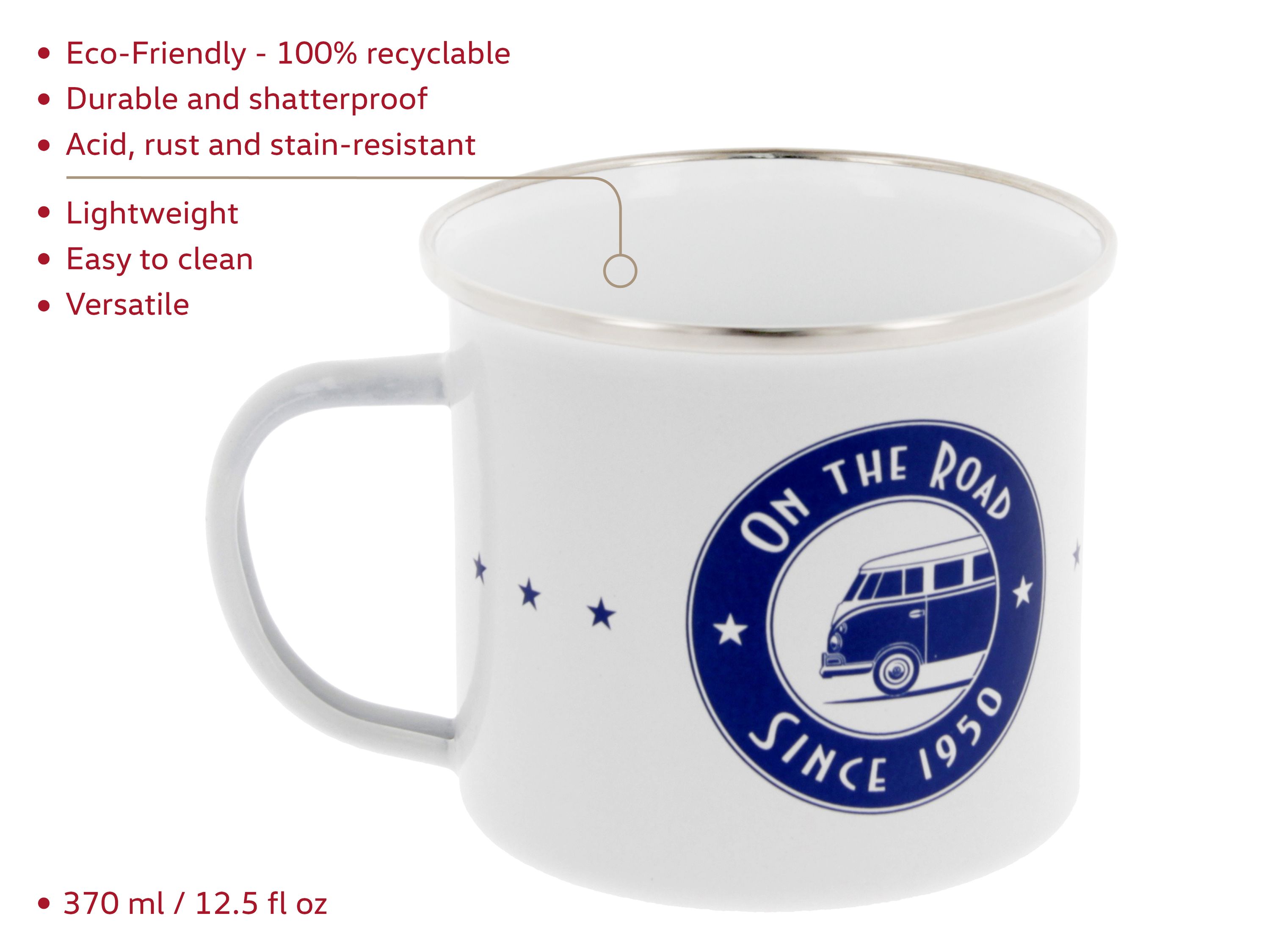 VW T1 Bulli bus cup enameled 500ml