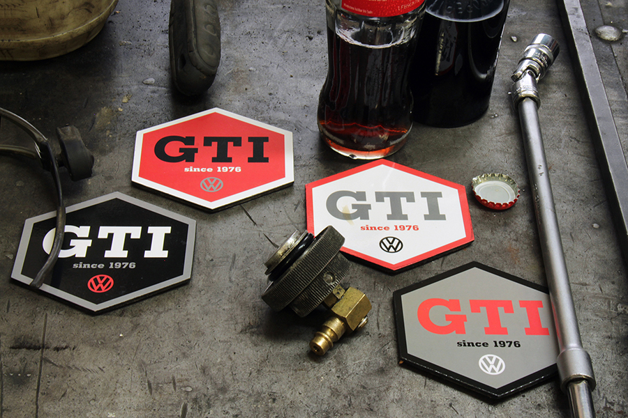 VW GTI coaster set of 4 - hexagon/4 colors