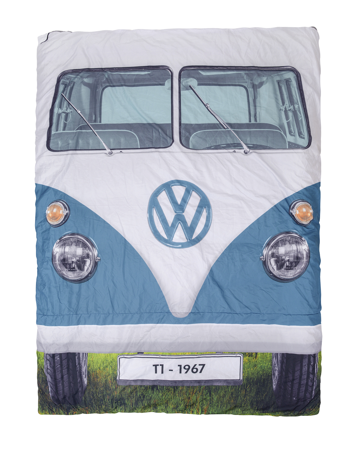 VW T1 Bulli Bus Doppelschlafsack - blau/rot