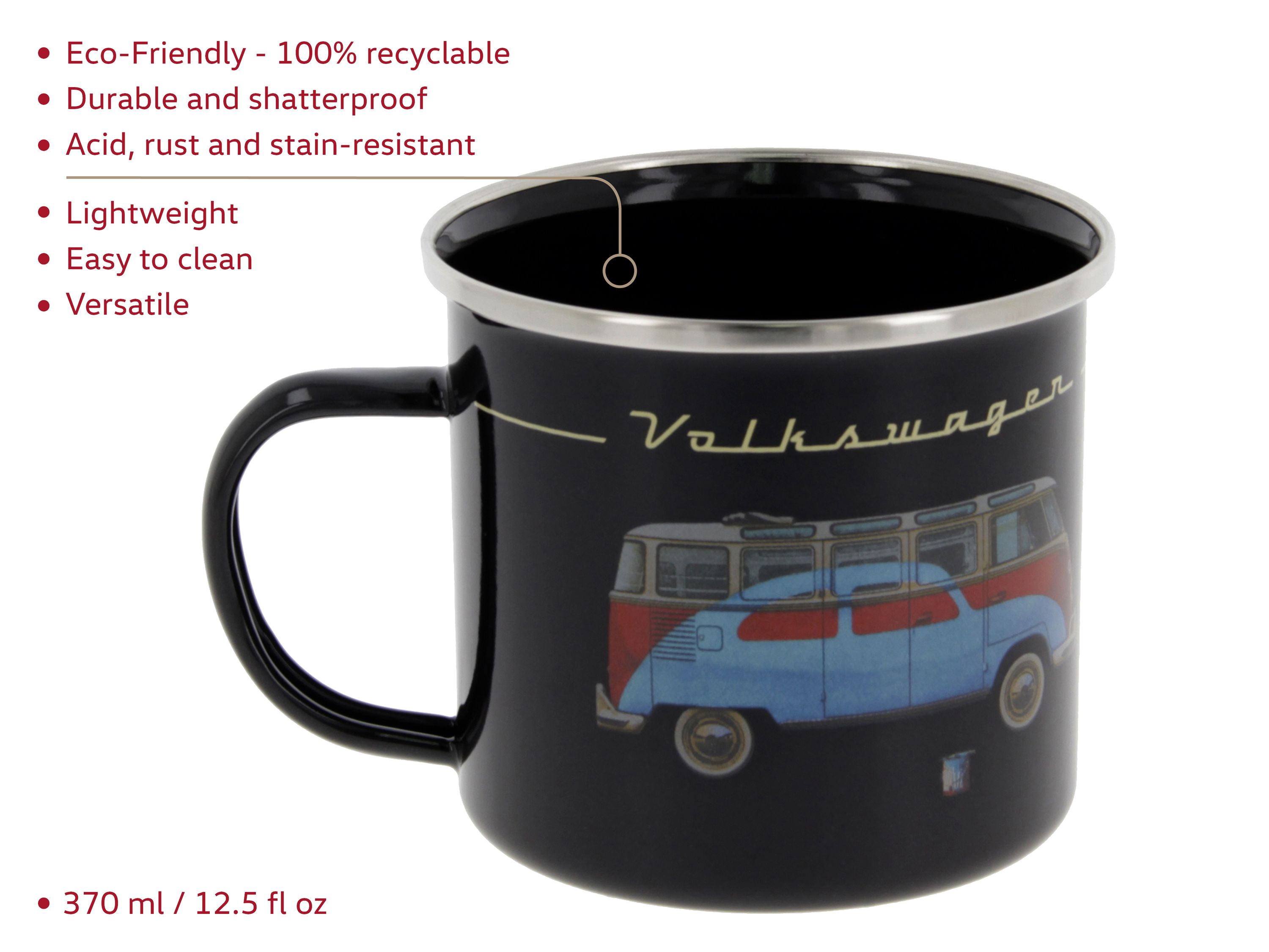 VW T1 Bulli bus cup enameled 500ml