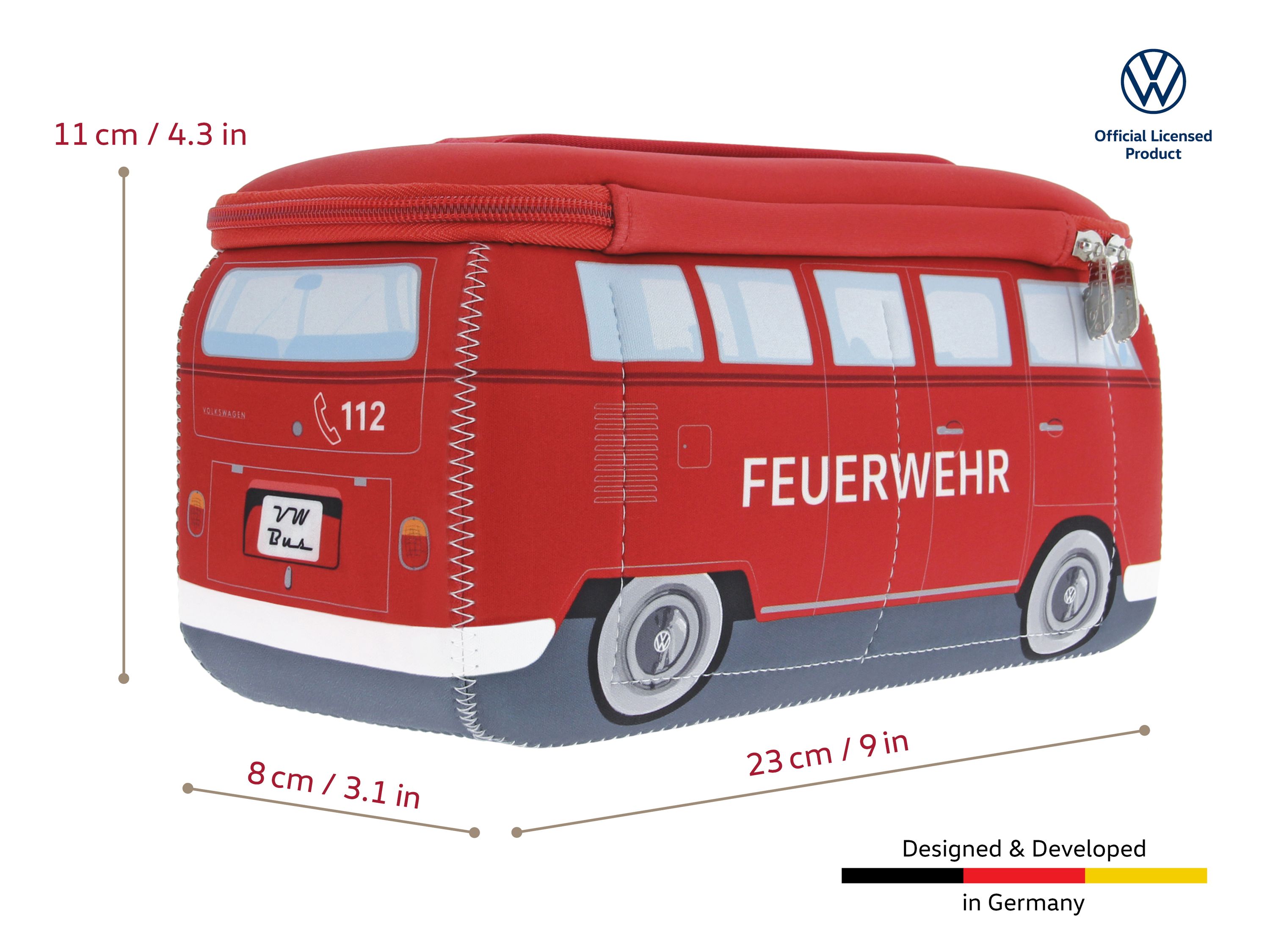 Estuche de neopreno para lápices VW T1 Bulli Bus 3D - Pequeño