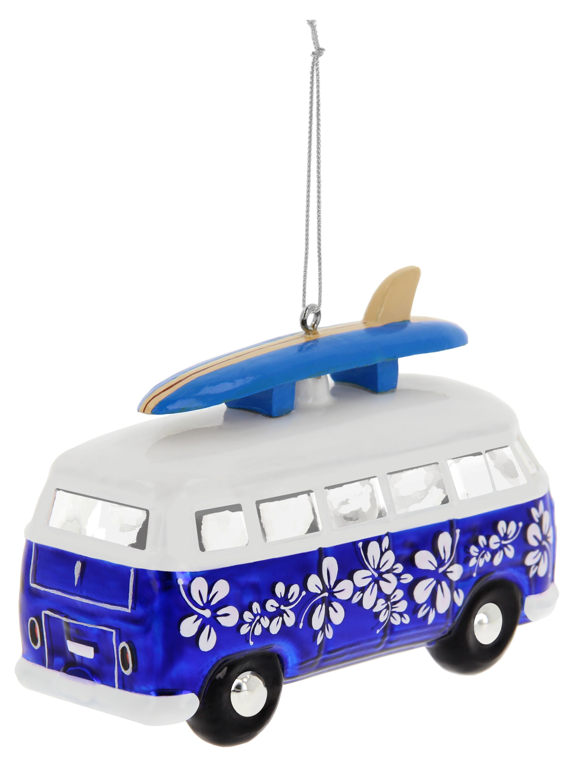 VW T1 Bulli Bus decorative pendant & glass Christmas ornament in gift box