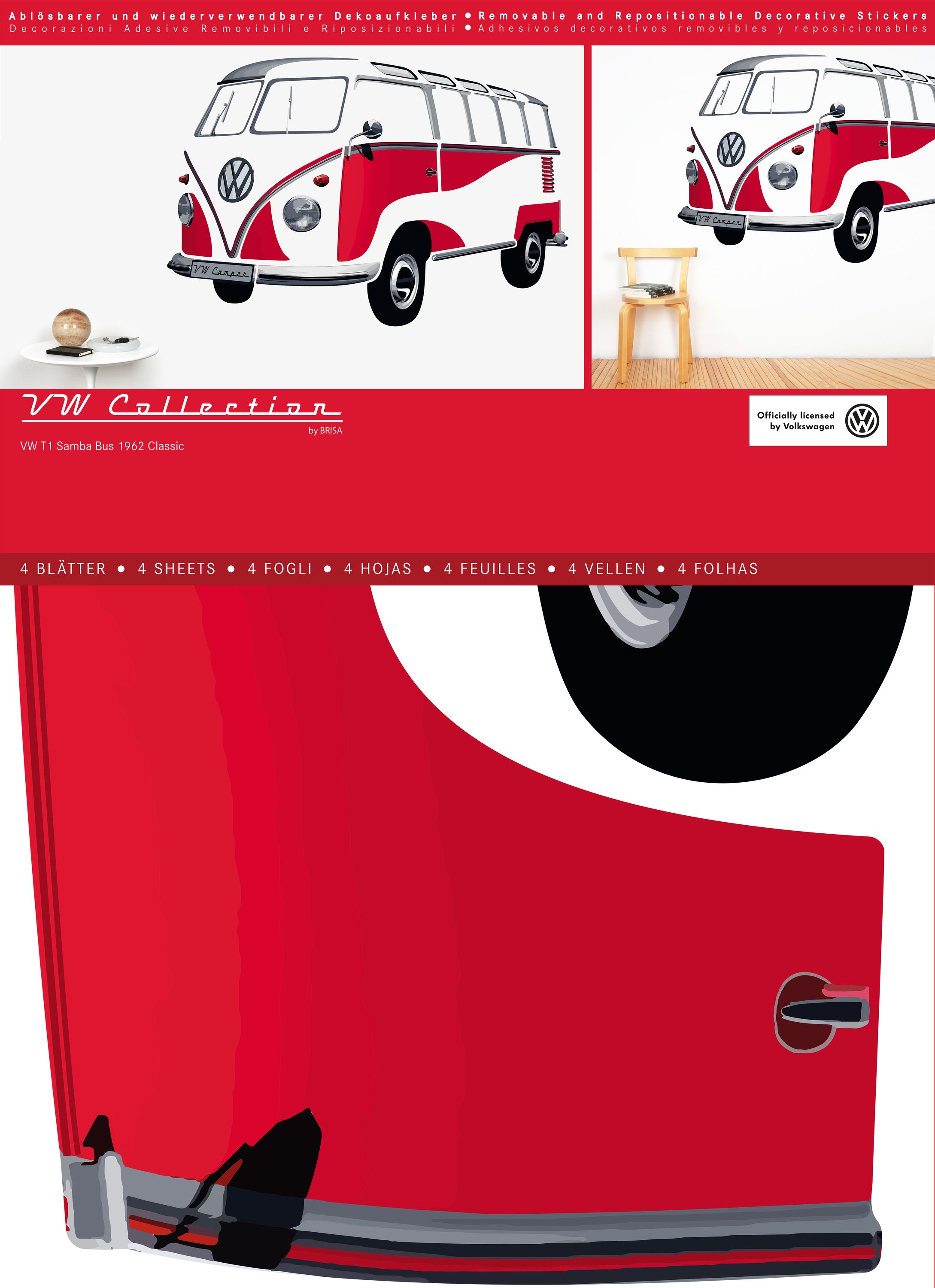 VW T1 Bulli bus wall tattoo