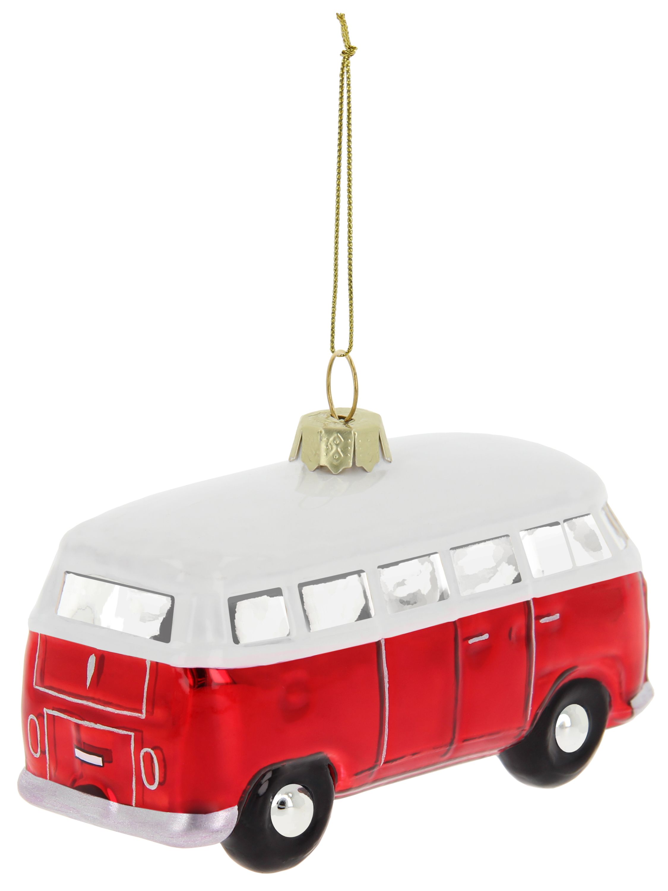VW T1 Bulli Bus decorative pendant & glass Christmas ornament in gift box