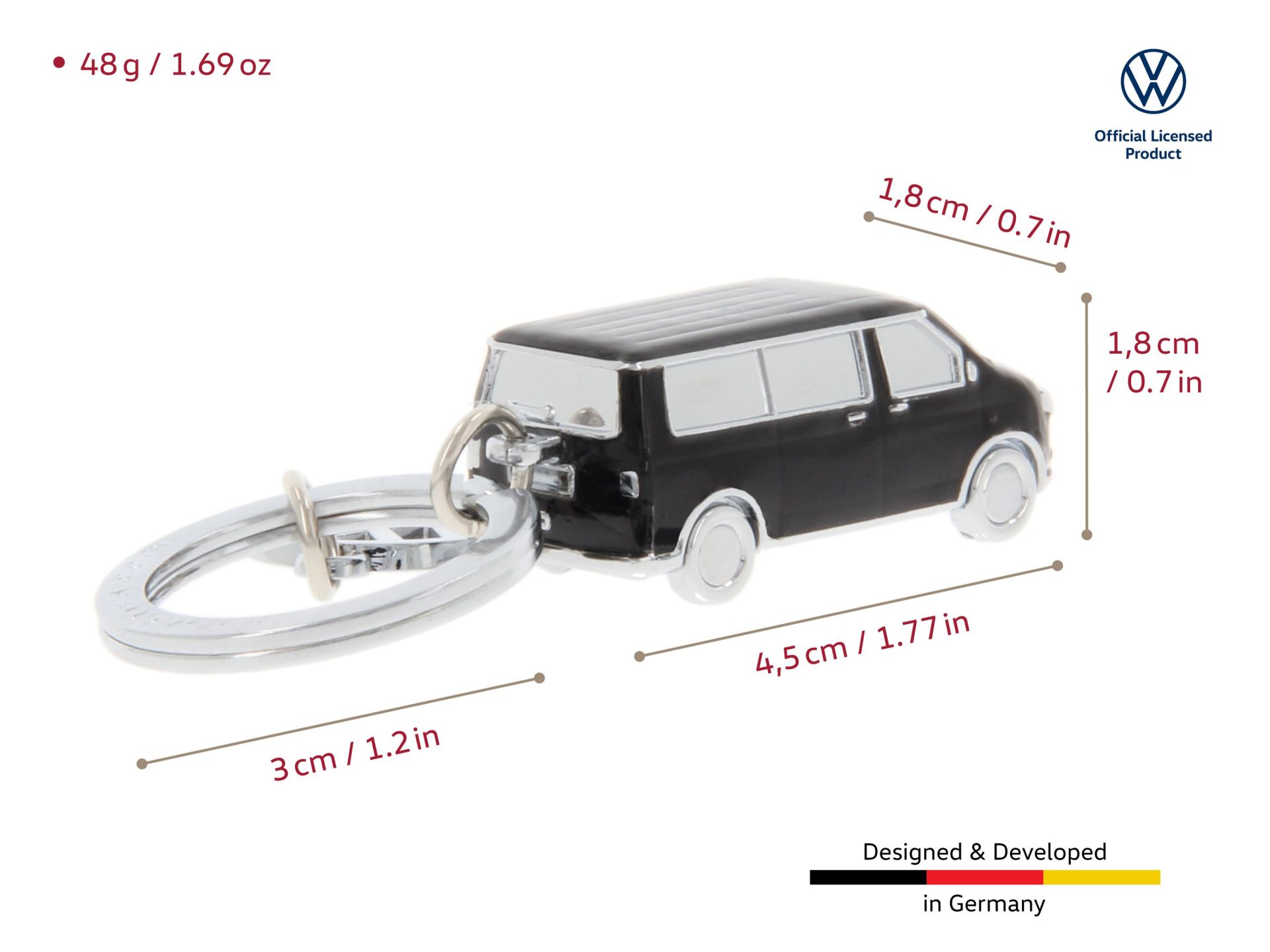 Llavero De Metal Volkswagen Multivan - Colección Oficial Con Detalle De Piel Sintética